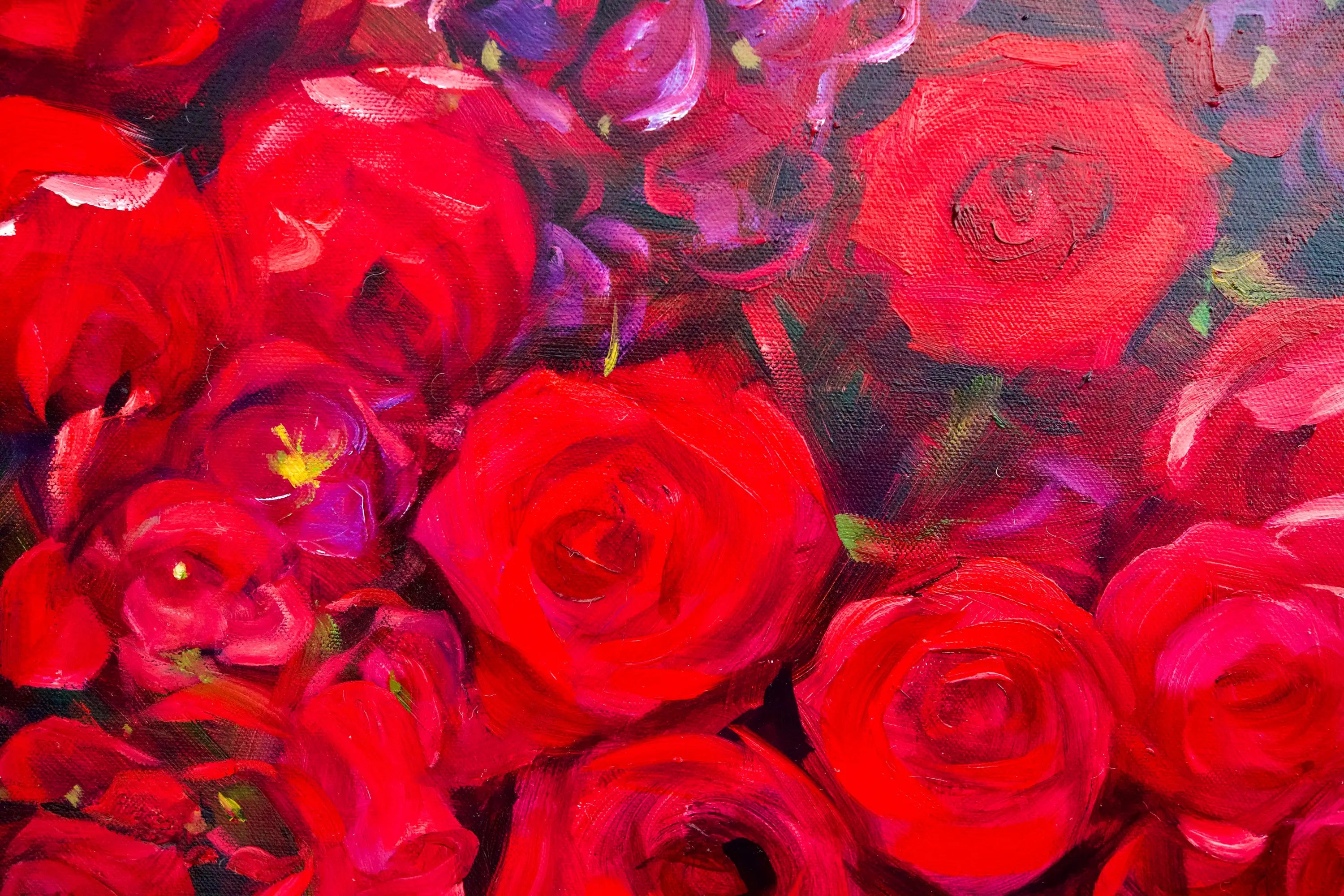 Bouquet de Rose | 100 x 130 cm Reproductions de tableaux à la peinture à l’huile