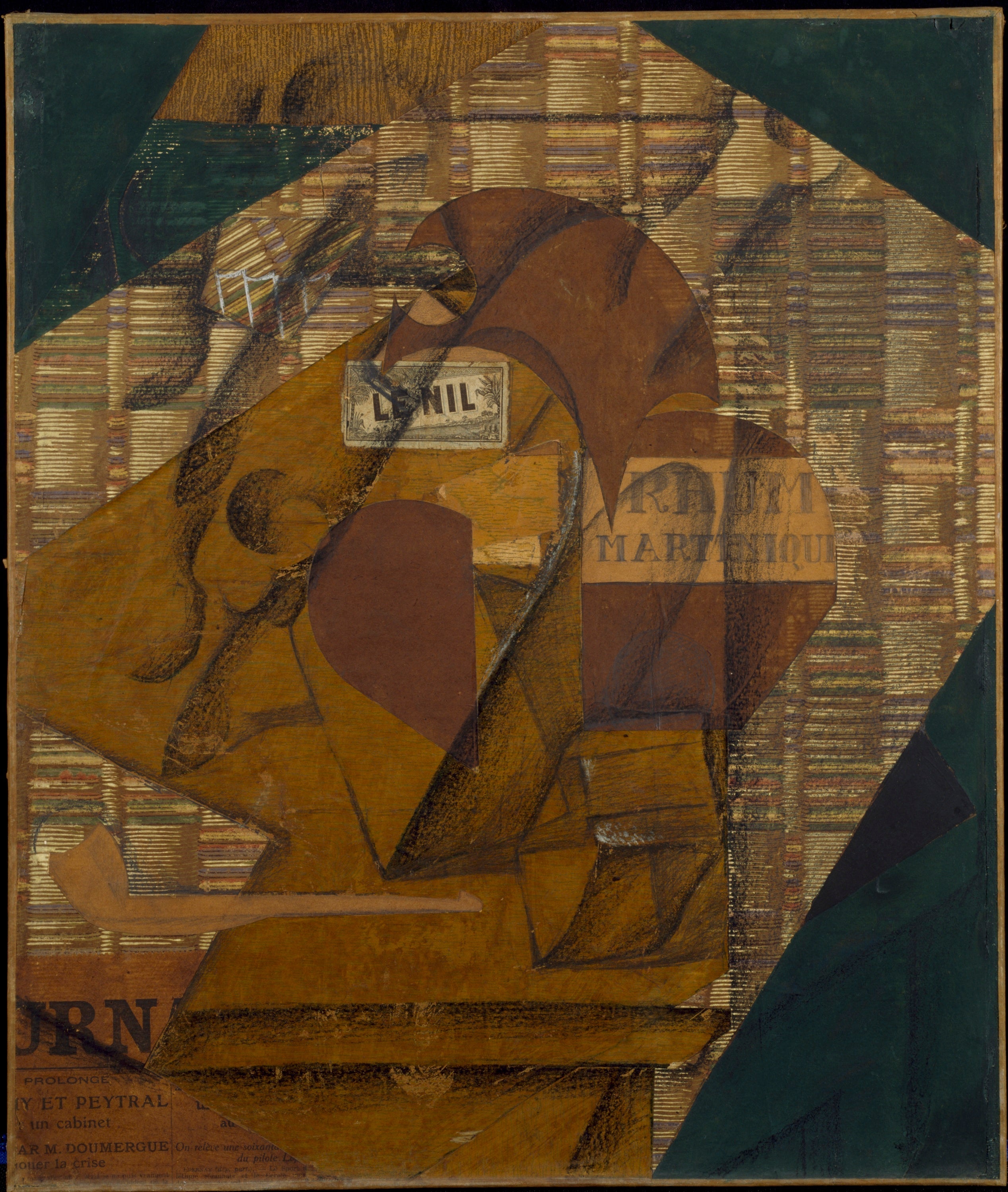 Flasche Rum und Journal - Juan Gris