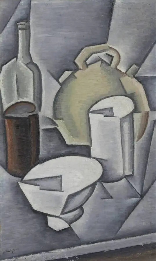 Bouteille et cruche - Juan Gris image 1 copie peinte à la main à l’huile
