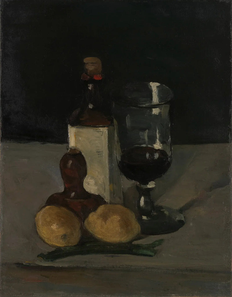 Flasche, Glas und Zitronen - Paul Cézanne
