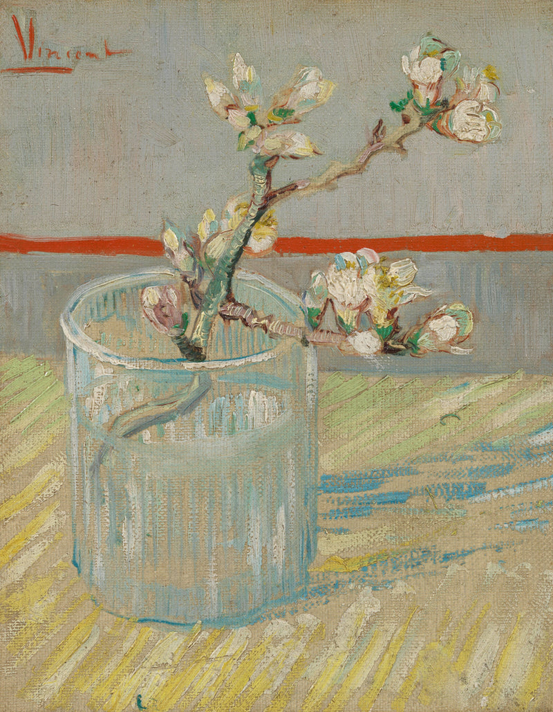 Mandelbaumzweig in Blüte in einem Glas - Vincent van Gogh