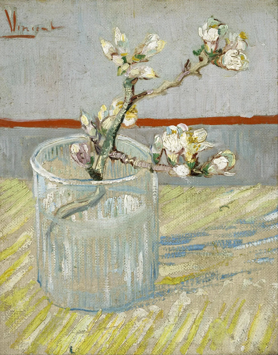 Mandelbaumzweig in Blüte in einem Glas - Vincent van Gogh
