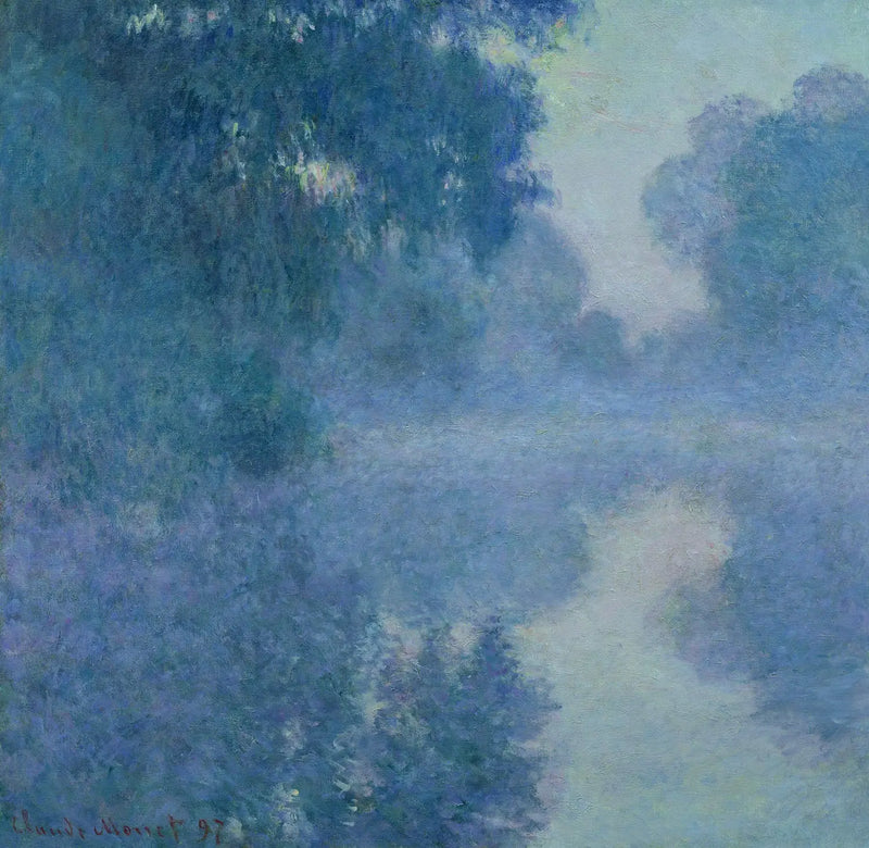 Seinarme bei Giverny, aufgehende Sonne - Claude Monet