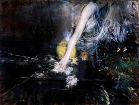 Halter für eine Vase mit Blumen - Giovanni Boldini