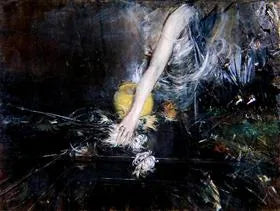 Halter für eine Vase mit Blumen - Giovanni Boldini