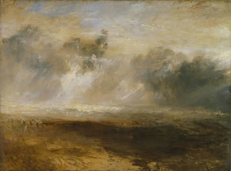 Brecher an einem flachen Strand - J. M. W. Turner
