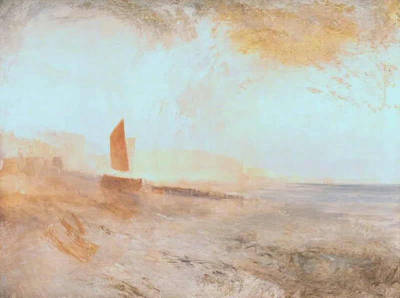 Brighton Beach, mit dem Chain Pier in der Ferne, von Westen - J. M. W. Turner