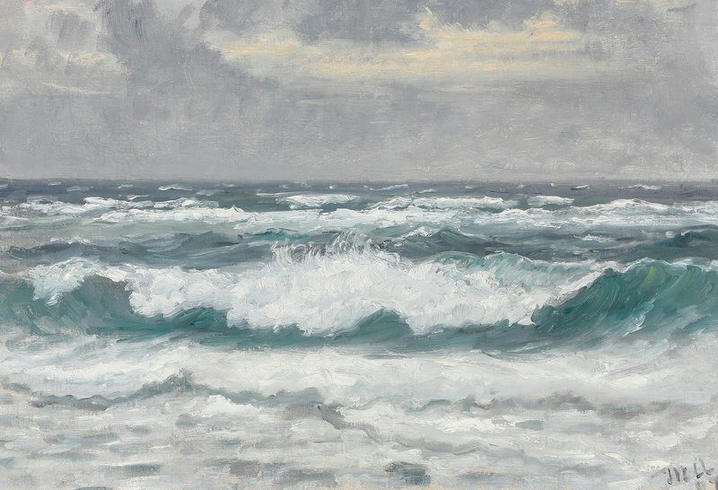 Brechen Sie die Wellen am Skagen Senderstrand. -Michael Peter Ancher