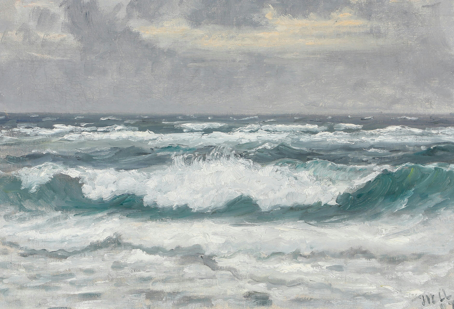 Brechen Sie die Wellen am Skagen Senderstrand. -Michael Peter Ancher