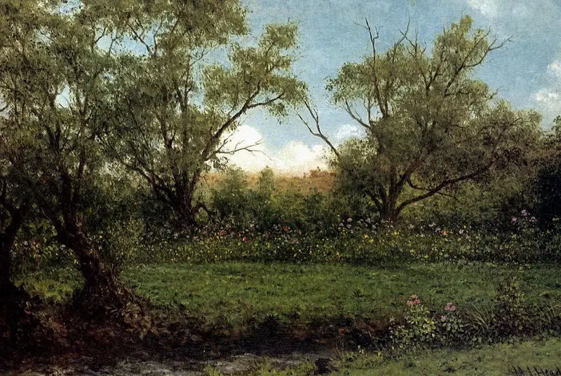 Brookside (Asters in einem Feld) - Martin Johnson Heade