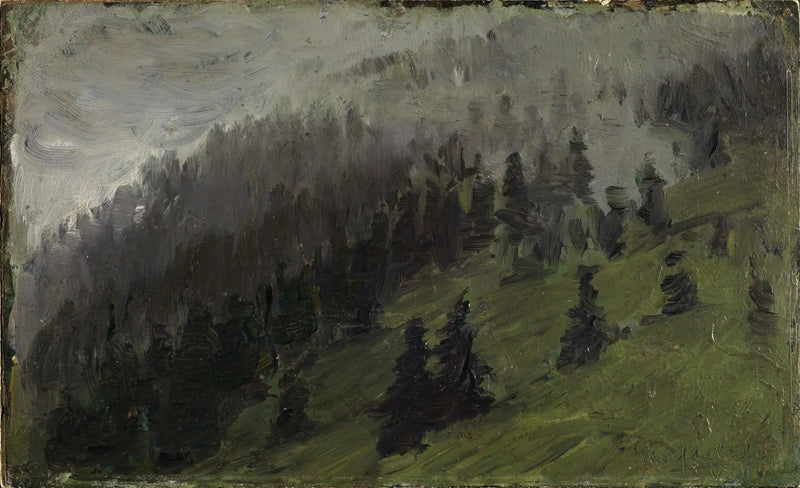 Nebel zwischen den Tannen - Franz Marc