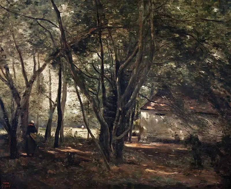 Brunoy, grüne Allee in der Nähe des Bauernhofs - Jean-Baptiste Camille Corot