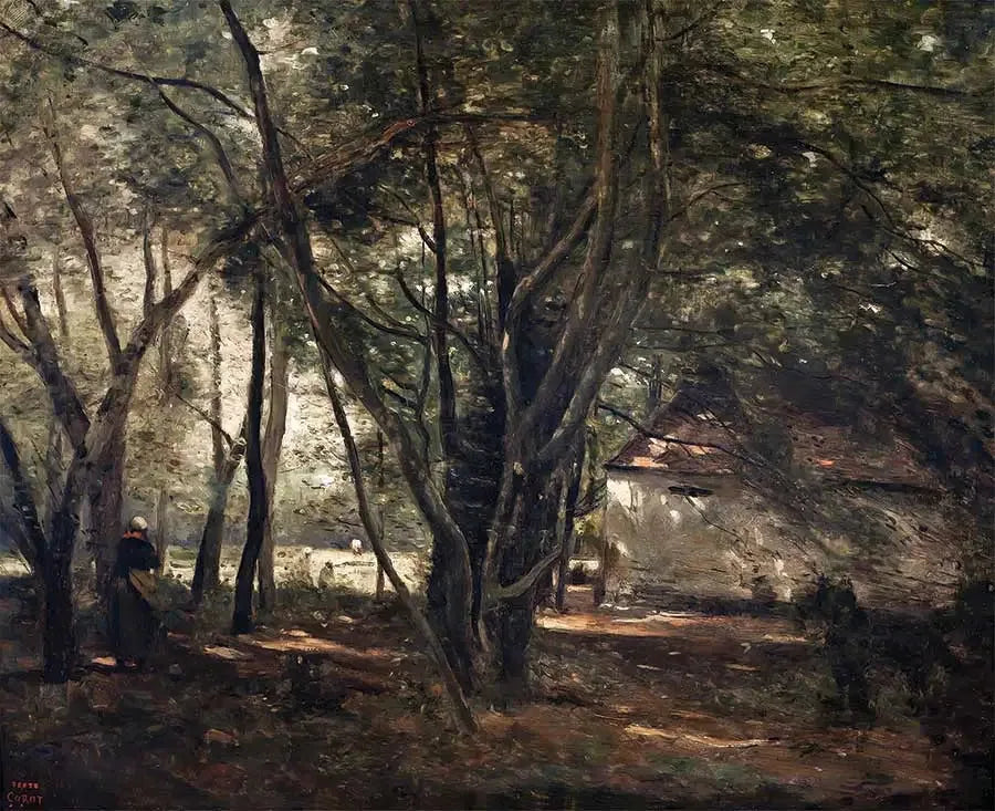 Brunoy, grüne Allee in der Nähe des Bauernhofs - Jean-Baptiste Camille Corot