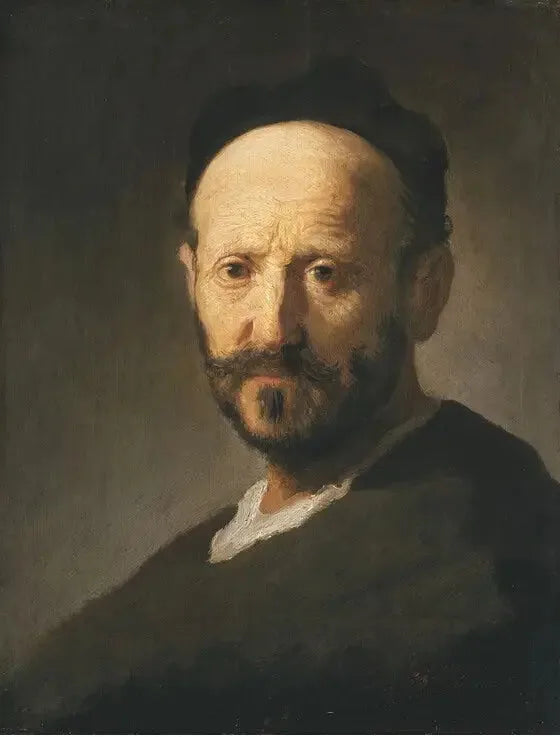 Buste d'homme avec une casquette - Rembrandt image 1 reproduction de peinture à l’huile