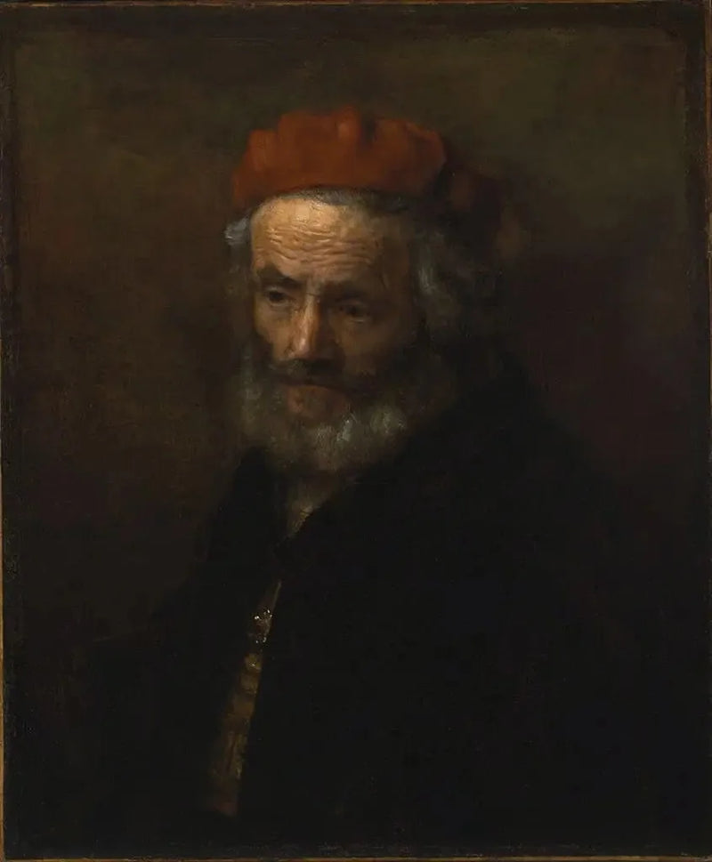 Büste eines alten Mannes mit rotem Hut - Rembrandt