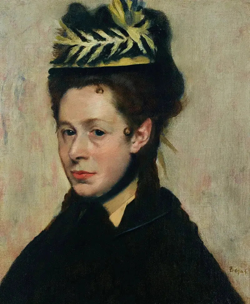 Frauenbüste mit Federhut - Edgar Degas