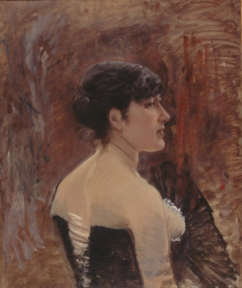 Frauenbüste mit Fächer - Giuseppe De Nittis