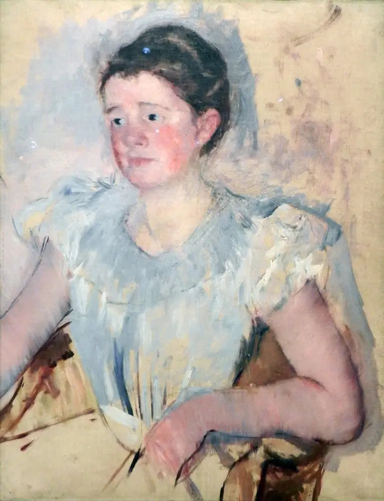 Büste einer Frau im weißen Mieder - Mary Cassatt