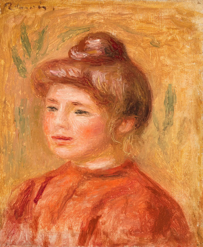 Büste einer Frau in Rot - Pierre-Auguste Renoir