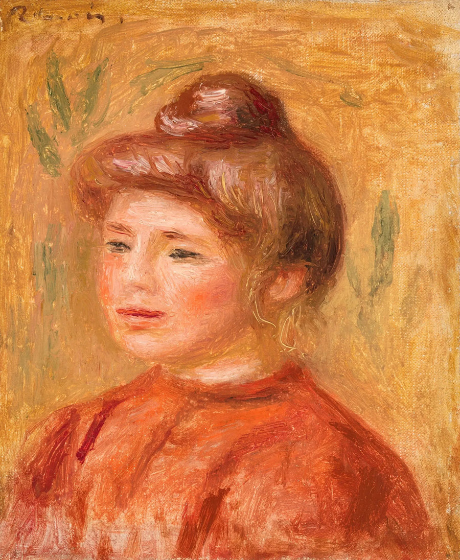 Büste einer Frau in Rot - Pierre-Auguste Renoir