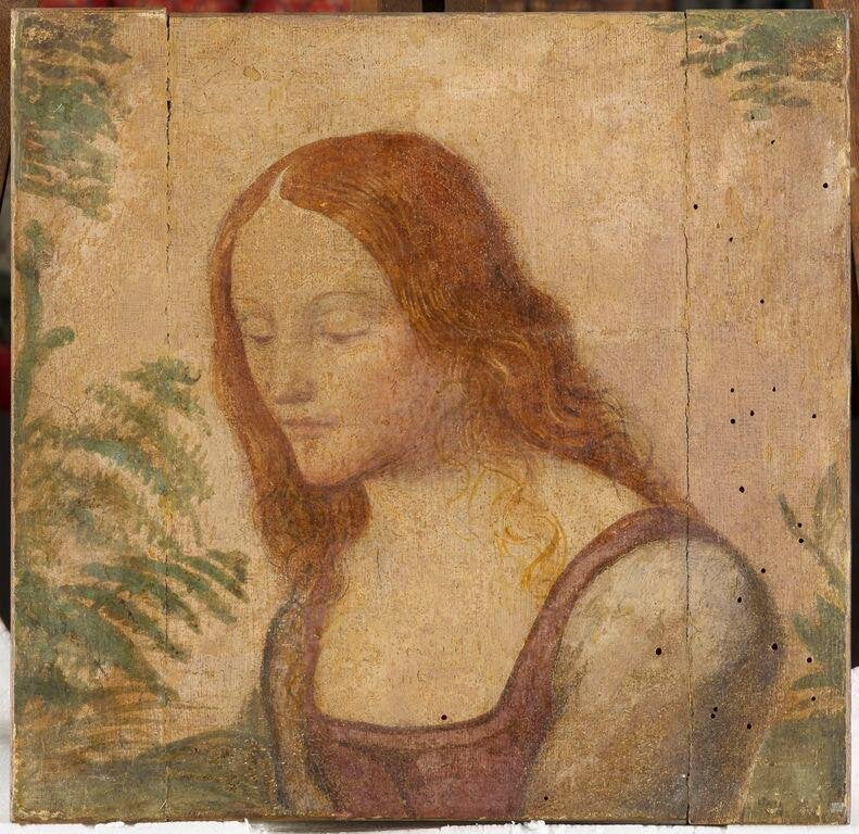 Brust eines jungen Mädchens mit offenen Haaren - Bernardino Luini