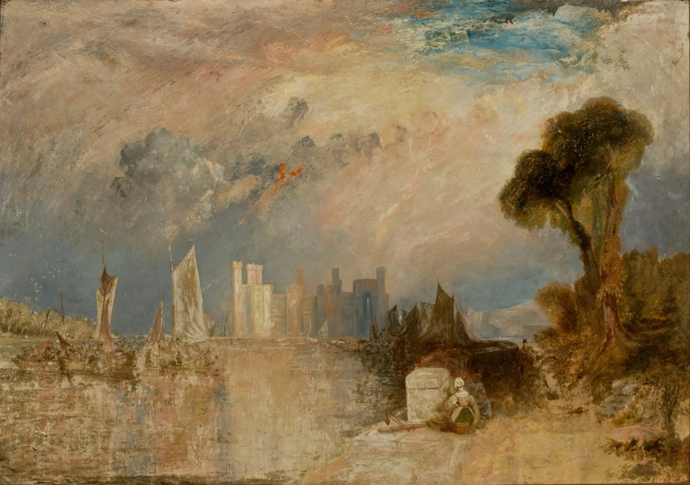 Caernarfon Castle - J. M. W. Turner image 1 copie peinte à la main à l’huile
