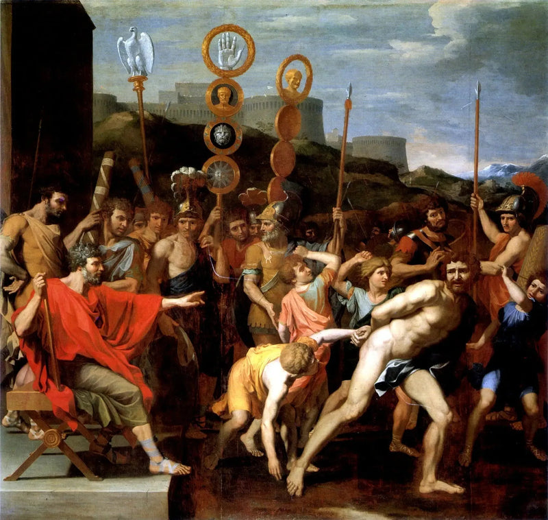 Camille übergibt den Schulmeister von Faléries an seine Schüler - Nicolas Poussin
