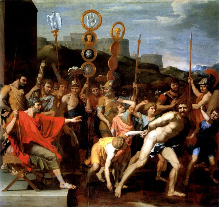 Camille übergibt den Schulmeister von Faléries an seine Schüler - Nicolas Poussin