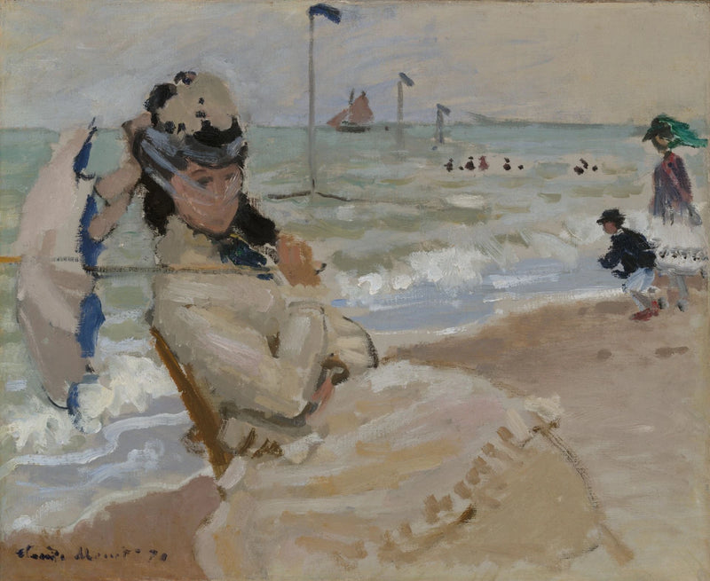 Camille am Strand von Trouville W160 - Claude Monet