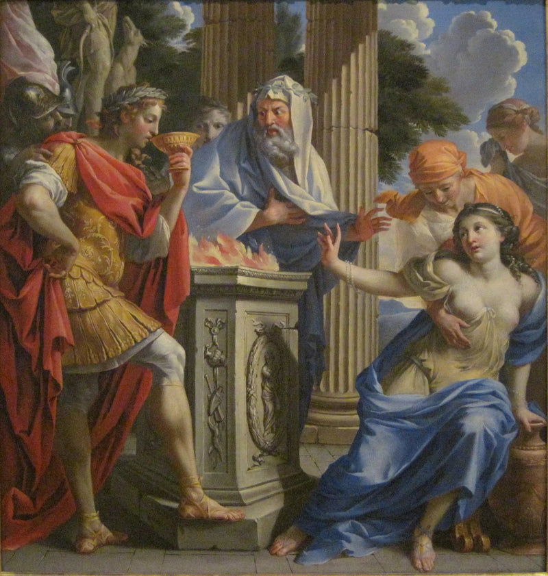 Camma offering die vergiftete Hochzeits-Schale an Synorix im Tempel der Diana - Charles Poerson