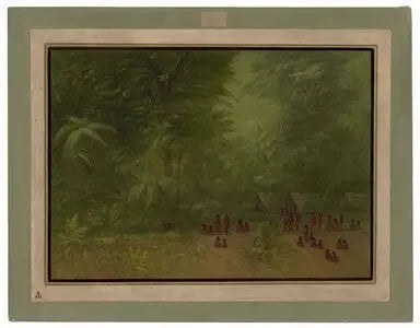 Indianischer Camp im Wald - George Catlin