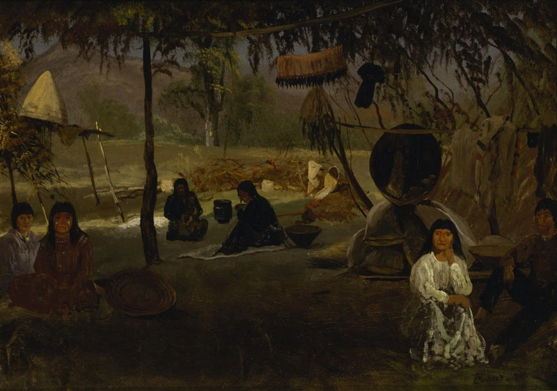 Indianercamp in Kalifornien - Albert Bierstadt