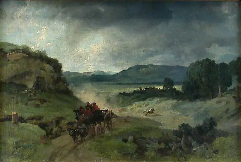 Campagne de Rome - Jean-Baptiste Camille Corot image 1 copie de tableau peinte à la main