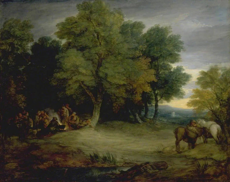 Zigeunerlager, Sonnenuntergang - Thomas Gainsborough