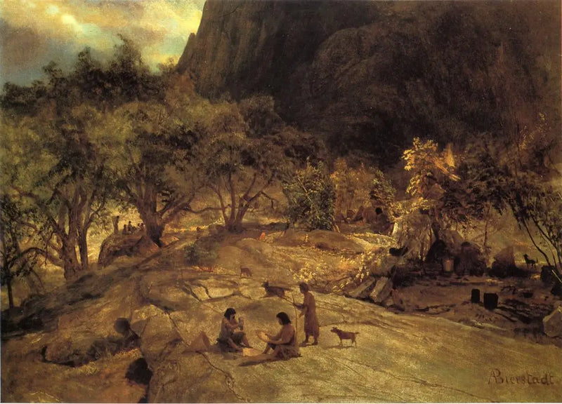 Indianisches Lager in Mariposa, Yosemite-Tal, Kalifornien - Albert Bierstadt