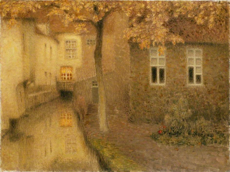 Kanal in Brügge bei Dämmerung - Henri Le Sidaner