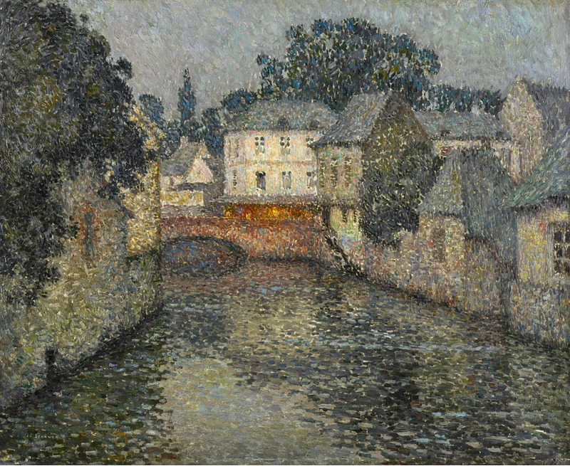 Kanal mit weißem Haus, Harfleur - Henri Le Sidaner