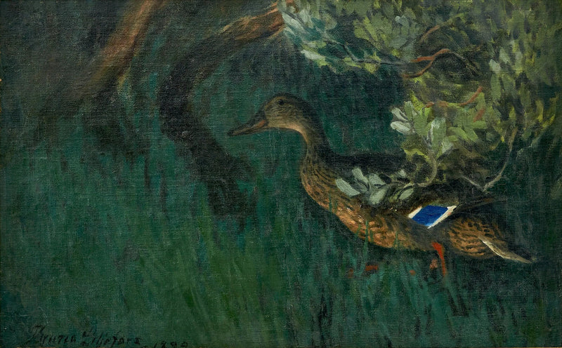 Stockente im Grünen - Bruno Liljefors