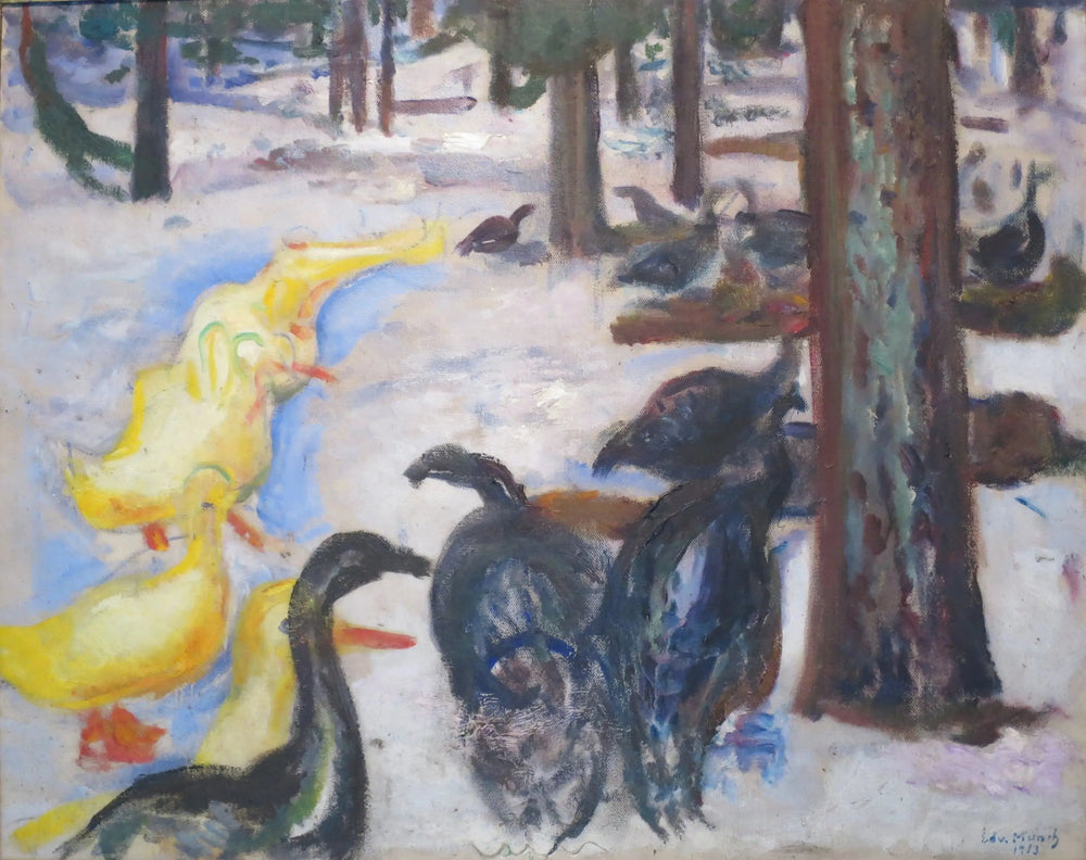 Canards et Dindes dans la neige - Edvard Munch image 1 reproduction réalisée par Alpha Reproduction