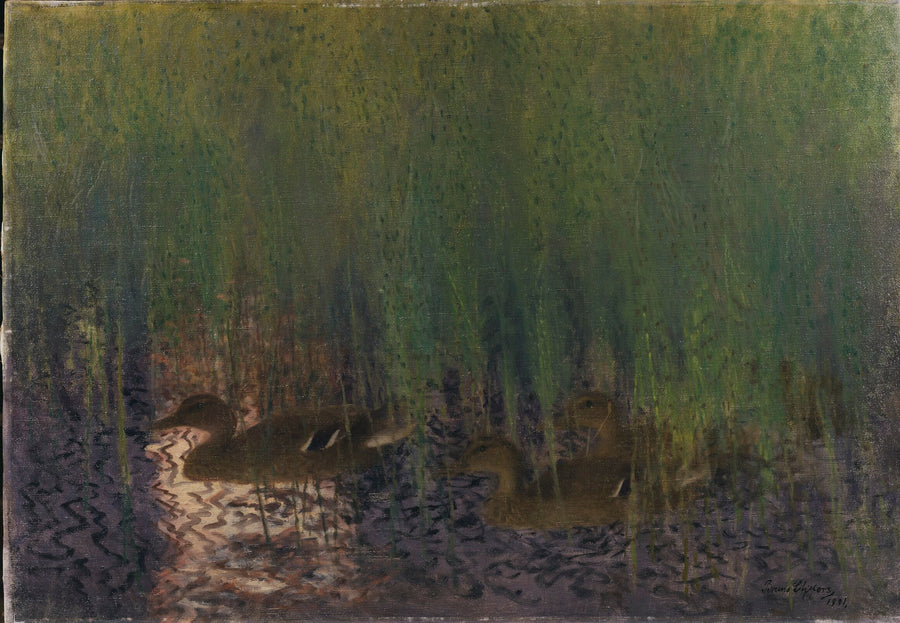 Wildenten mit Pferdeschwänzen – Bruno Liljefors