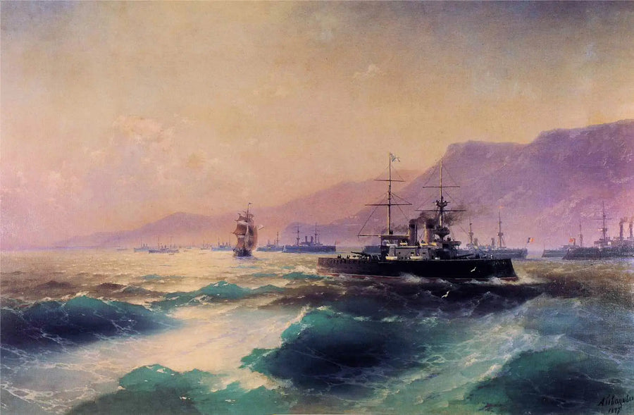 Kanonenboot vor der Küste Kretas - Ivan Aïvazovski