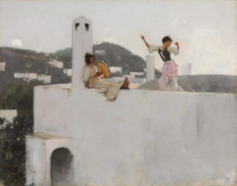 Capri Mädchen auf einem Dach - John Singer Sargent
