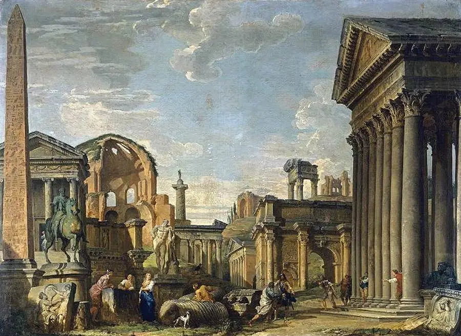 Capriccio architectural - Giovanni Paolo Panini image 1 reproduction de peinture à l’huile