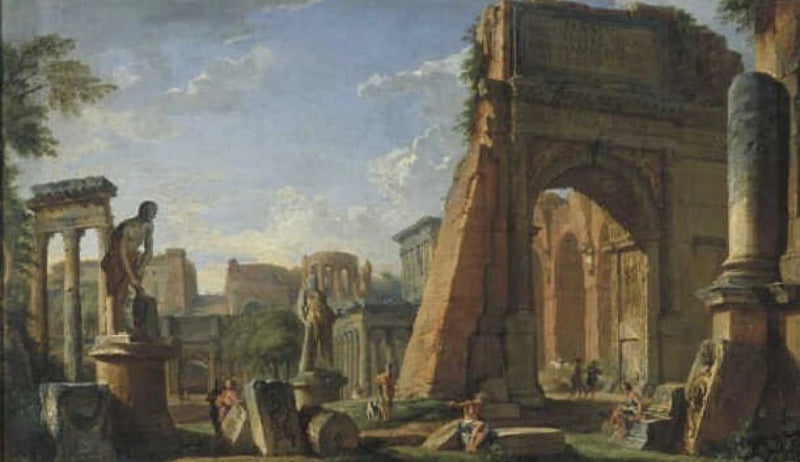 Capriccio mit Motiven des Forum Romanum - Giovanni Paolo Panini