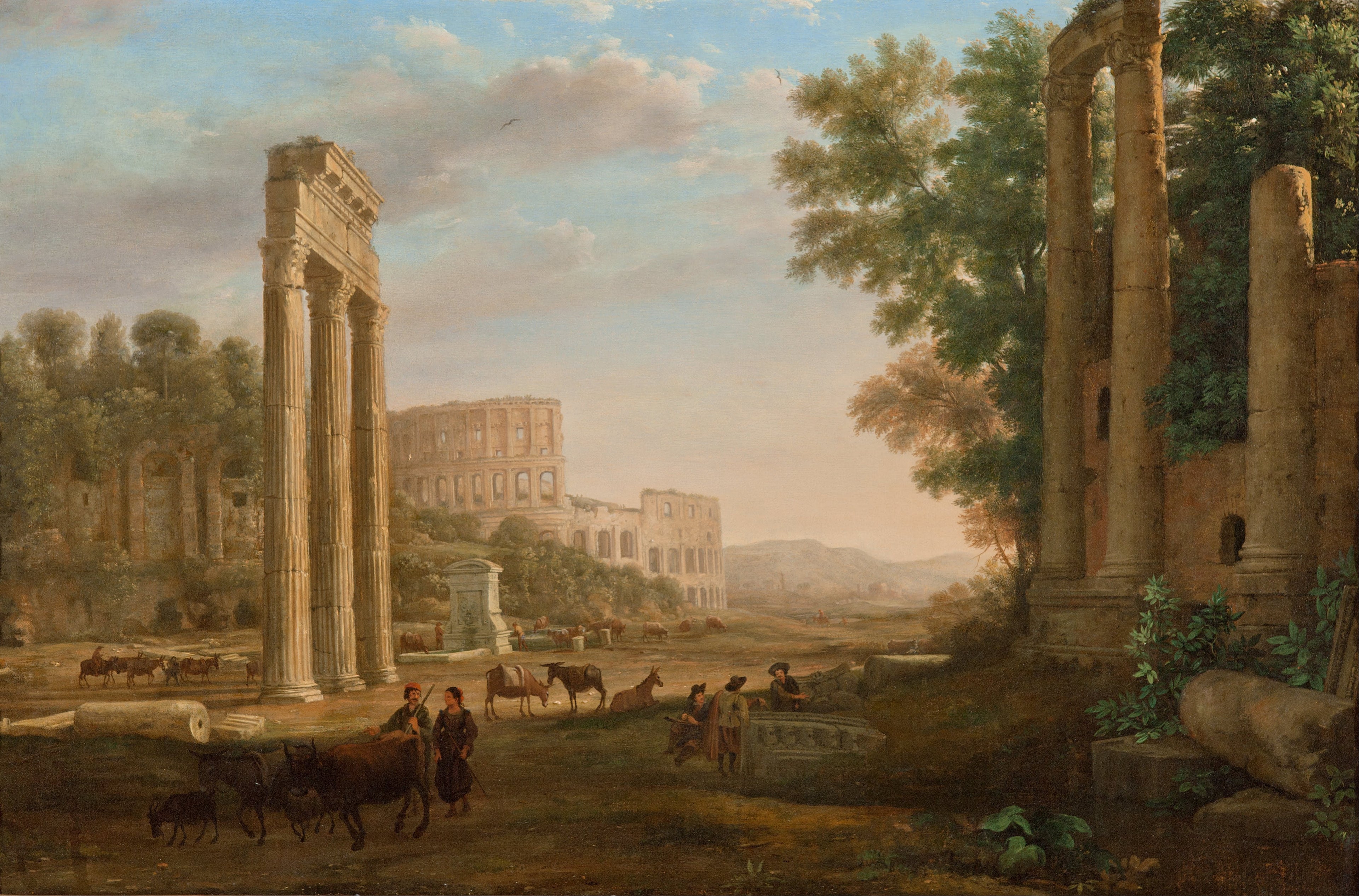 Capriccio mit den Ruinen des Römischen Forums - Claude Lorrain