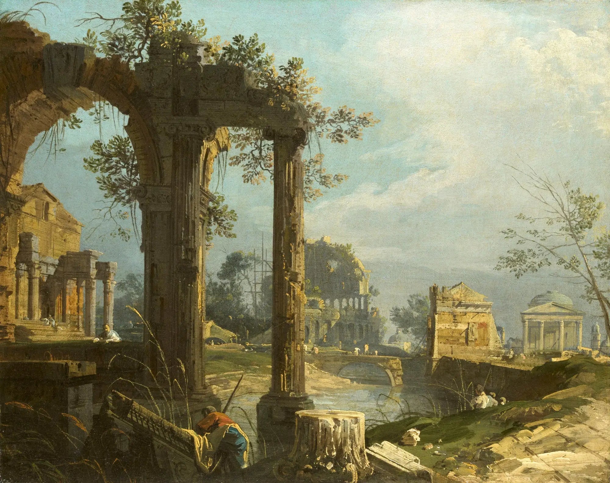 Capriccio avec ruines - Canaletto image 1 tableau peint à l’huile sur toile