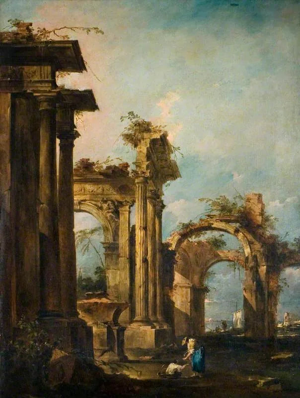 Capriccio mit Ruinen und Figuren - Francesco Guardi