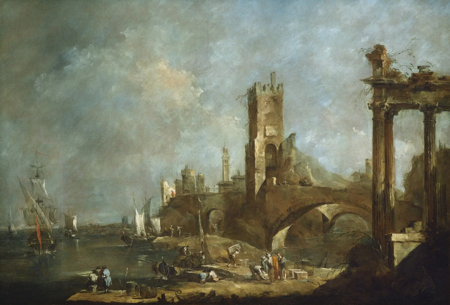 Capriccio eines Hafens - Francesco Guardi