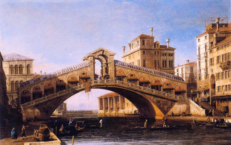 Capriccio del Rialto mit der Lagune im Hintergrund - Canaletto