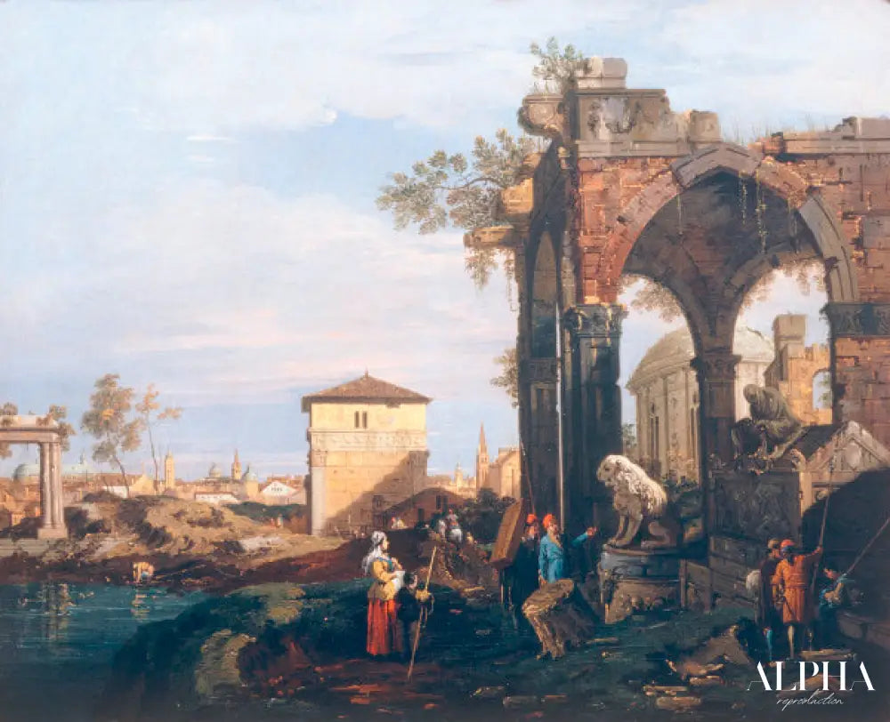 Capriccio et ruine classique - Giovanni Antonio Canal - Reproductions de tableaux et peintures haut de gamme